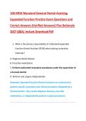 106-MDG Maryland General Dental Assisting &NewLine;Expanded Function Practice Exam Questions and &NewLine;Correct Answers &lpar;Verified Answers&rpar; Plus Rationale &NewLine;2027 Q&A&vert; Instant Download Pdf
