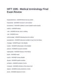 HITT 1305 - Medical terminology Final Exam Review