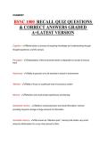 BSNC 1000 Recall Quiz Questions&comma; HOSMERIT&comma; 2026 &ndash; Cognitive&comma; Inflammation&comma; and Stress Concepts with Verified Answers