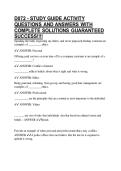 D072 - STUDY GUIDE ACTIVITY QUESTIONS AND ANSWERS WITH COMPLETE SOLUTIONS GUARANTEED SUCCESS&excl;&excl;&excl;&excl;