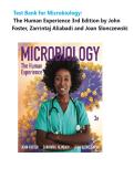 Test Bank for Microbiology&colon; The Human Experience 3rd Edition by John Foster&comma; Zarrintaj Aliabadi and Joan Slonczewski &vert; All Chapters Newest
