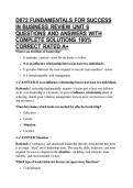 D072 FUNDAMENTALS FOR SUCCESS IN BUSINESS REVIEW UNIT 6 QUESTIONS AND ANSWERS WITH COMPLETE SOLUTIONS 100&percnt; CORRECT RATED A&plus;
