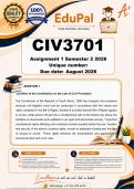 CIV3701 Assignment 1 &lpar;COMPLETE ANSWERS&rpar; Semester 2 2026 - DUE August 2026