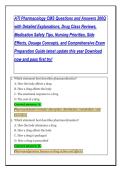 ATI Pharmacology CMS Questions and Answers 200Q&NewLine;with Detailed Explanations&comma; Drug Class Reviews&comma;&NewLine;Medication Safety Tips&comma; Nursing Priorities&comma; Side&NewLine;Effects&comma; Dosage Concepts&comma; and Comprehensive Exam&NewLine;Preparation Guide latest update this year Download&NewLine;now a