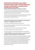 ASAP PACE Certification Exam 2026 &vert; Complete Study Guide &vert; Verified Questions&comma; Answers & Rationales &vert; Comprehensive Certification Exam Prep
