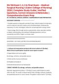 NU 155 Exam 1&comma; 2&comma; 3 & Final Exam &ndash; Medical-Surgical Nursing I &lpar;Galen College of Nursing&rpar; 2026 &vert; Complete Study Guide &vert; Verified Questions&comma; Correct Answers & Rationales &vert; Comprehensive Exam Prep