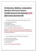 TX Veterinary  Medicine  Jurisprudence  &NewLine;Questions And Correct Answers &NewLine;&lpar;Verified Answers&rpar; Plus Rationales 2026 &NewLine;Q&A Instant Download Pdf 