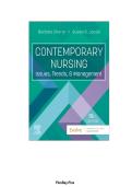 TEST BANK FOR Contemporary Nursing&colon; Issues&comma; Trends&comma; & Management 10th Edition by Barbara Cherry ISBN&colon;9780443123566 COMPLETE GUIDE ALL CHAPTERS COVERED 100&percnt; VERIFIED A&plus; GRADE ASSURED&excl;&excl;&excl;&excl;&excl; NEW LATEST UPDATE&excl;&excl;&excl;&excl;&excl;