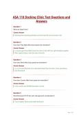 ASA 118 Docking Clinic Test Questions and Answers