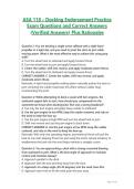 ASA 118 &ndash; Docking Endorsement Practice &NewLine;Exam Questions and Correct Answers &NewLine;&lpar;Verified Answers&rpar; Plus Rationales 