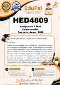 HED4809 Assignment 3 &lpar;COMPLETE ANSWERS&rpar; 2026 - DUE August 2026