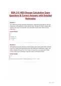 BSN 215 HESI Dosage Calculation Exam Questions & Correct Answers with Detailed Rationales