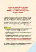 ACSA NCSO Exam Prep&semi; ACSA courses&semi; PHSM&comma; WIB&comma; LSE&comma; CSA&comma; LA&sol;LEG&comma; CM&comma; WHMIS&comma; C&E&comma; and ATP&period;&rpar; Actual Questions & Correct Answers&NewLine;&NewLine;