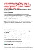 ACSA NCSO Exam 2025&sol;2026 &vert; National Construction Safety Officer Study Guide &vert; Verified Questions & Answers &vert; Complete Certification Exam Prep