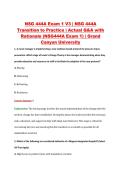 NSG 444A Exam 1 V1&ndash;V3 &vert; NSG 444A Transition to Practice &vert; Grand Canyon University &vert; Actual Q&A with Rationale &lpar;NSG444A Exam 1&rpar;