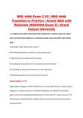 NSG 444A Exam 2 V1&ndash;V3 &vert; NSG 444A Transition to Practice &vert; Grand Canyon University &vert; Actual Q&A with Rationale &lpar;NSG444A Exam 2&rpar;