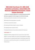 NSG 444A Final Exam V3 &vert; NSG 444A &NewLine;Transition to Practice &vert; Actual Q&A with &NewLine;Rationale &lpar;NSG444A Final Exam&rpar; &vert; Grand &NewLine;Canyon University 