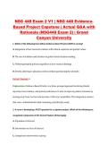 NSG 448 Exam 2 V1 &vert; NSG 448 Evidence&NewLine;Based Project Capstone &vert; Actual Q&A with &NewLine;Rationale &lpar;NSG448 Exam 2&rpar; &vert; Grand &NewLine;Canyon University