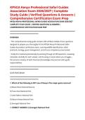 KPSGA Kenya Professional Safari Guides Association Exam 2026&sol;2027 &vert; Complete Study Guide &vert; Verified Questions & Answers &vert; Comprehensive Certification Exam Prep