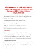 NSG 448 Exam 3 V2 &vert; NSG 448 Evidence&NewLine;Based Project Capstone &vert; Actual Q&A with &NewLine;Rationale &lpar;NSG448 Exam 3&rpar; &vert; Grand &NewLine;Canyon University