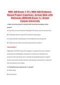NSG 448 Exam 1 V3 &vert; NSG 448 Evidence&NewLine;Based Project Capstone &vert; Actual Q&A with &NewLine;Rationale &lpar;NSG448 Exam 1&rpar; &vert; Grand &NewLine;Canyon University