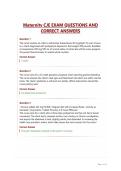 Maternity CJE EXAM QUESTIONS AND&NewLine;CORRECT ANSWERS