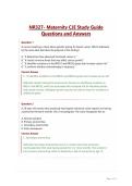 NR327- Maternity CJE Study Guide Questions and Answers&period;