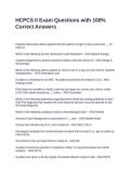 HCPCS II Exam Questions with 100&percnt; Correct Answers