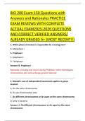 BIO 200 Exam 150 Questions with &NewLine;Answers and Rationales PRACTICE &NewLine;EXAM REVIEWS WITH COMPLETE &NewLine;ACTUAL EXAM2025-2026 QUESTIONS &NewLine;AND CORRECT VERIFIED ANSWERS&sol; &NewLine;ALREADY GRADED A&plus; &lpar;MOST RECENT&excl;&excl;&rpar; 