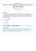 NSG526 &sol; NSG 526 Exam 1 &lpar;2026 &sol; 2027 Update&rpar;&colon; Clinical Modalities in Advanced Psychiatric Mental Health Nursing Practice &vert; Questions with Verified Answers - Wilkes