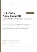 NCLEX-RN ACTUAL EXAM 2026 WITH NGN &vert; 150 Questions & Verified Answers &vert; Next Generation NCLEX Prep &vert; Pass Guaranteed - A&plus; Graded&NewLine;&NewLine;