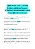 Owner Builder Exam &vert; Complete Questions and Correct Answers &vert; Graded A&plus; &vert; Verified Answers &vert; Latest Version &vert; Brand New Version&excl; 