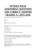 NP role final assessment questions and correct answers GRADED A&plus; 2025-2026