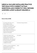MEDICAL GAS 6010 INSTALLERS PRACTICE TEST EXAM WITH CORRECT ACTUAL QUESTIONS AND CORRECTLY WELL DEFINED ANSWERS LATEST ALREADY GRADED A&plus;