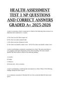 Health Assessment Test 1 NP questions and correct answers GRADED A&plus; 2025-2026