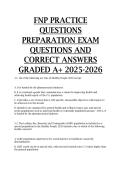 FNP Practice Questions preparation exam questions and correct answers GRADED A&plus; 2025-2026