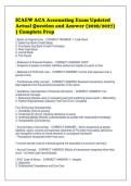 ICAEW ACA Accounting Exam Updated&NewLine;Actual Question and Answer &lpar;2026&sol;2027&rpar;&NewLine;&vert; Complete Prep