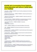 ICAEW ACA Accounting Exam Updated&NewLine;Actual Question and Answer &lpar;2026&sol;2027&rpar;&NewLine;&vert; A&plus; Verified