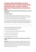 Louisiana Water Well Driller Licensing Examination 2026 &vert; Complete Study Guide &vert; Verified Questions&comma; Correct Answers & Rationales &vert; Comprehensive License Exam Prep