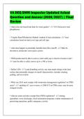 VA DEQ SWM Inspector Updated Actual&NewLine;Question and Answer &lpar;2026&sol;2027&rpar; &vert; Final&NewLine;Review