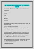 OCC NURSING 1 EXAM 1 QUESTIONS WITH ACCURATE ANSWERS