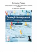 Instructor Manual &mdash; Strategic Management&colon; Concepts and Cases&colon; Competitiveness and Globalization&comma; 14th Edition &lpar;Michael Hitt&comma;2023&rpar; Chapter 1-13 &vert; All Chapters