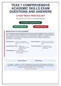 TEAS 7 Comprehensive Academic Skills Exam - 240 Practice Questions with Answers & Detailed Rationales &lpar;Graded A&plus;&rpar;