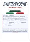 TEAS 7 Exam Questions and Answers 2026 - 250 Practice Questions with Rationales - 100&percnt; Verified Solutions - Graded A&plus;