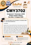 CMY3702 Assignment 1 &lpar;COMPLETE ANSWERS&rpar; Semester 2 2026 - DUE 14 August 2026