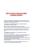 PSY 211 Exam 4 Questions With Complete Answers