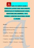 NUR 210&sol; NUR210 EXAM 3 &NewLine;COMPLETE &lpar;LATEST 2025&sol; 2026 UPDATE&rpar; &NewLine;PRINCIPLES OF PHARMACOLOGY EXAM &vert; &NewLine;QUESTIONS AND ANSWERS &vert; 100&percnt; &NewLine;CORRECT &lpar;VERIFIED SOLUTIONS&rpar; GRADE &NewLine;A &vert; GALEN&period;&sol;