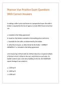 Pearson Vue Practice Exam Questions With Correct Answers 