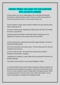 NURSING TRENDS AND ISSUES TEST ONE QUESTIONS WITH ACCURATE ANSWERS