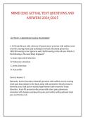 NBME CBSE ACTUAL TEST QUESTIONS AND &NewLine;ANSWERS 2024&sol;2025 